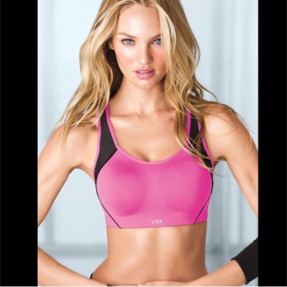 Victoria's Secret VSX The Standout Pink Sports Bra Women Size 36B Athletic Gym